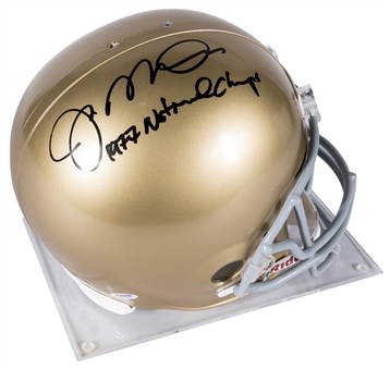 Joe Montana Signed 1977 Notre Dame National Champs Replica Helmet (Montana Holo & PSA/DNA) 